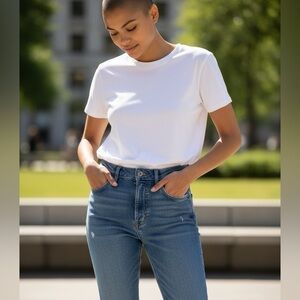 Karolina Grlfrnd High Rise Button Up Jeans Raw Hem light Distressed